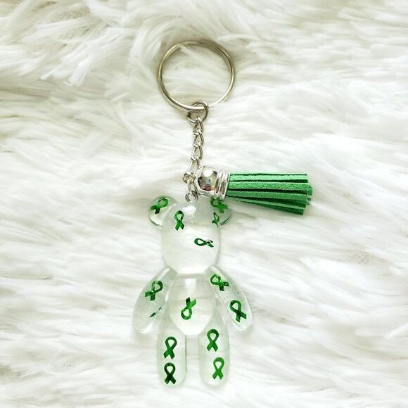 Green Awareness Ribbon Bear Keychain - Picture 5 of 9